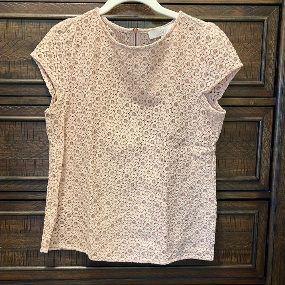 LOFT White Cap Sleeve Boxy Blouse